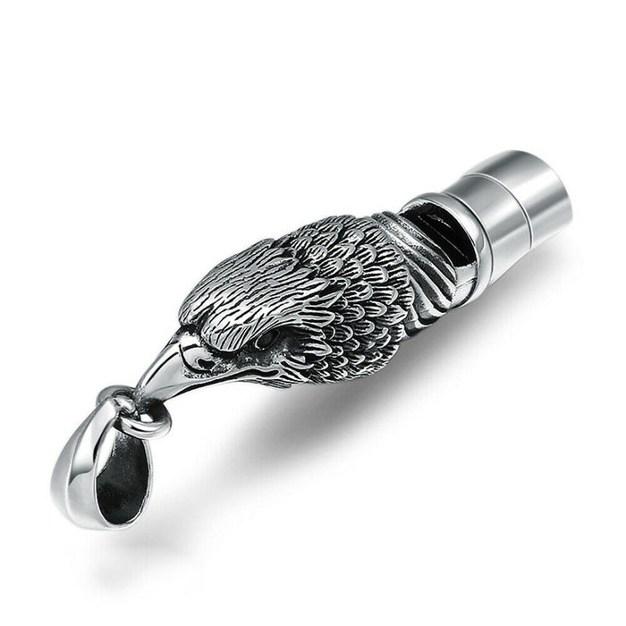 Men's Women's Real Solid 925 Sterling Silver Pendants Eagle Head Whistle Fashion