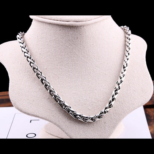 Real Solid 925 Sterling Silver Necklace Braided Chain Men 20" 26"