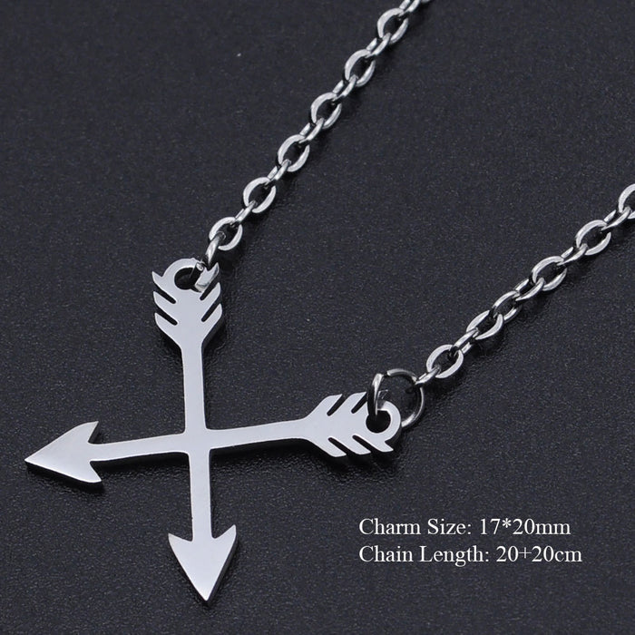 10 Pcs Lot Beautiful Arrow Necklace Pendant Geometry Cross Fashion Simple Jewelry
