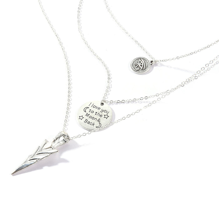 10 PCS lOT Beautiful Arrow Necklace Pendant Layered Round Fashion Jewelry