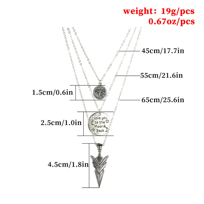 10 PCS lOT Beautiful Arrow Necklace Pendant Layered Round Fashion Jewelry