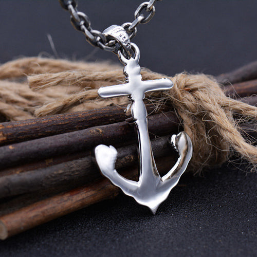 Real 925 Sterling Silver Pendant Anchor Skull Jewelry