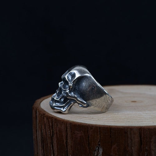 Real Solid 925 Sterling Silver Ring Skeletons Skulls Punk Jewelry Open Size 8 9 10 11 12