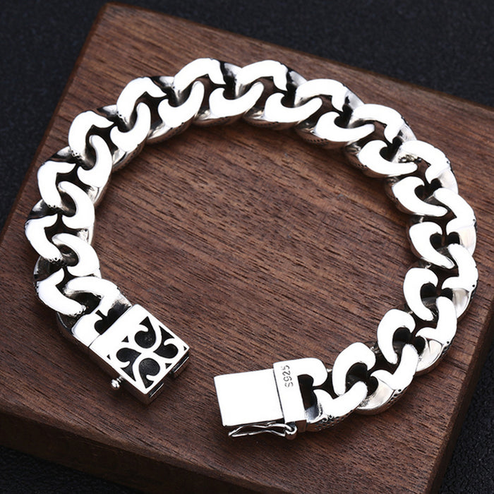 Real Solid 925 Sterling Silver Bracelet Miami Cuban Chain Punk Jewelry 7.1" 7.9" 8.7"