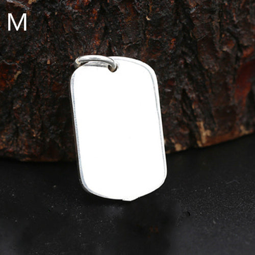 Real 999 Sterling  Silver Pendant Dog Tag Jewelry