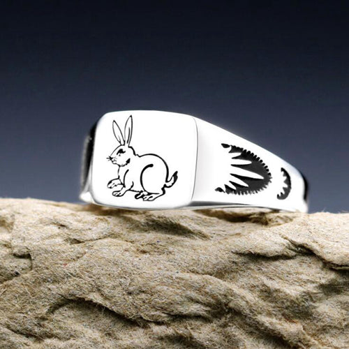 Real Solid 925 Sterling Silver Ring Chinese Zodiac Twelve Animals Open Size 4-13