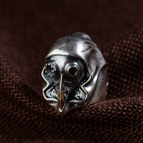 Real Solid 925 Sterling Silver Ring Machinist Skulls Punk Jewelry Open Size 8 9 10 11 12