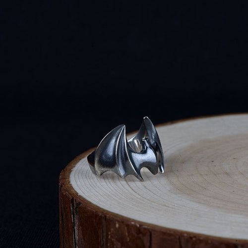 Real Solid 925 Sterling Silver Ring Animals Bat Punk Jewelry Open Size 8 9 10 11 12