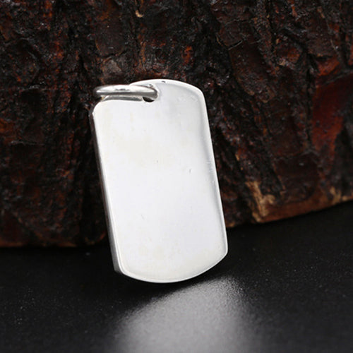 Real 999 Sterling  Silver Pendant Dog Tag Jewelry