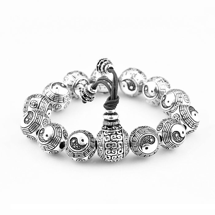 Real Solid 990 Sterling Silver Bracelet Beads Religions Fashion Jewelry