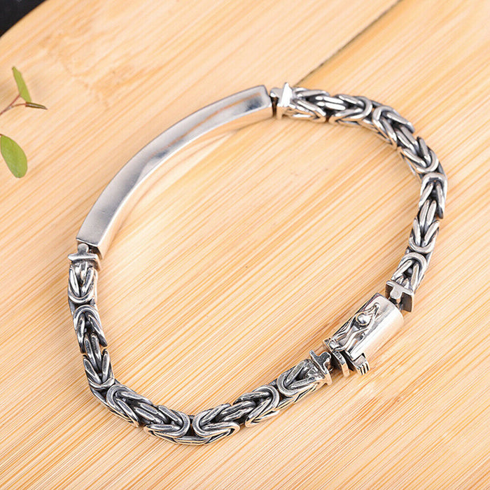 Real Solid 925 Sterling Silver Bracelets Chain Polished Braided Stripe Link 7.1" 7.5"