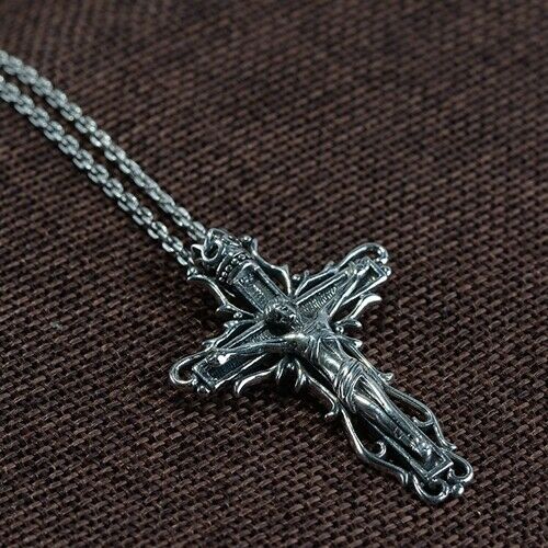 Real 925 Sterling Silver Pendant Crucifix Cross Jesus