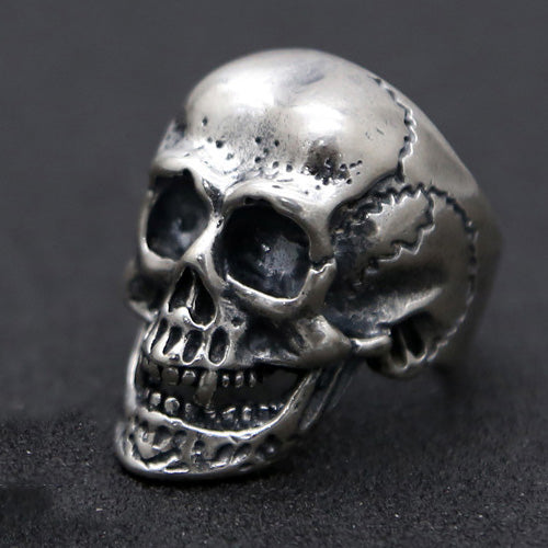 Real Solid 925 Sterling Silver Ring Skeletons Skulls Gothic Punk Jewelry Open Size 9-11