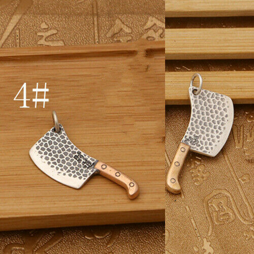 Real 925 Sterling Silver Pendant Knife Gadgets Tool Jewelry