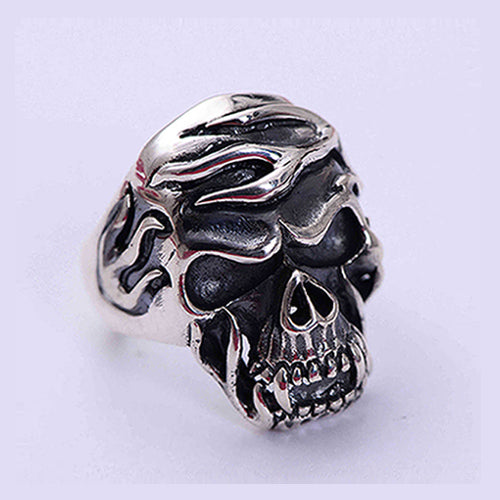 Real Solid 925 Sterling Silver Ring Skeletons Skulls Punk Jewelry Size 8 9 10 11