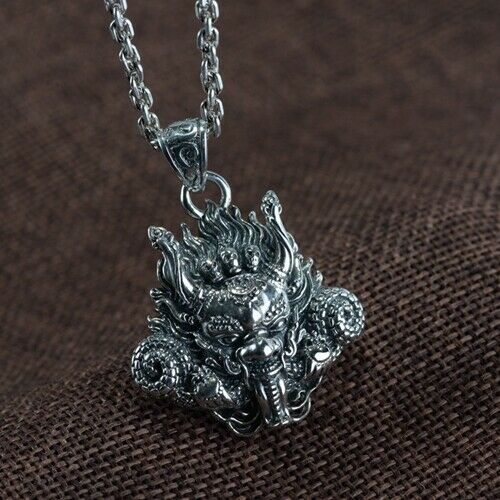 Real 925 Sterling Silver Pendant Dragon's Head