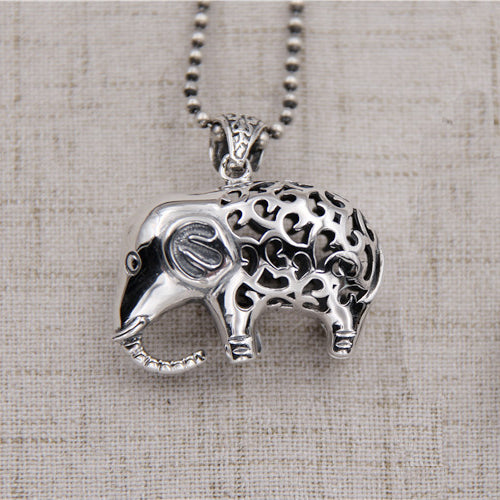 Real Solid 925 Sterling  Silver Pendant Elephant