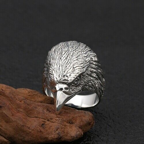 Real Solid 925 Sterling Silver Ring Eagle Animals Punk Jewelry Size 8 9 10 11
