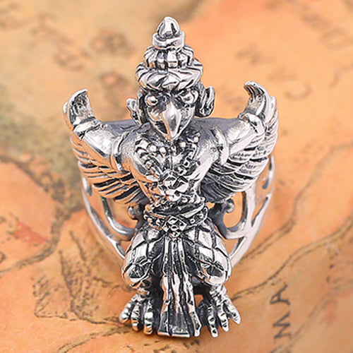 Real Solid 925 Sterling Silver Ring Animals Vulture Eagle King Gothic Jewelry Size 9 10 11 12