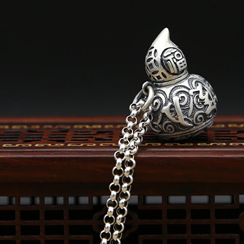 990 Sterling Silver Pendant Blessing Cucurbit Jewelry