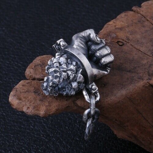 Real 925 Sterling Silver Pendant Destiny Fist Punk Jewelry