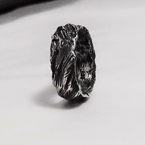 Real Solid 925 Sterling Silver Ring Meteorolite Stone Gothic Punk Rock Jewelry Size 8 9 10