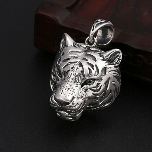 Real 925 Sterling Silver Pendant Tiger Zircon Jewelry