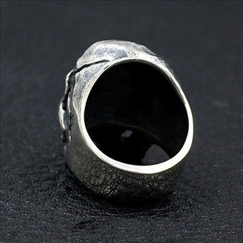 Real Solid 925 Sterling Silver Ring Skeletons Skulls Gothic Punk Jewelry Size 7 8 9 10 11