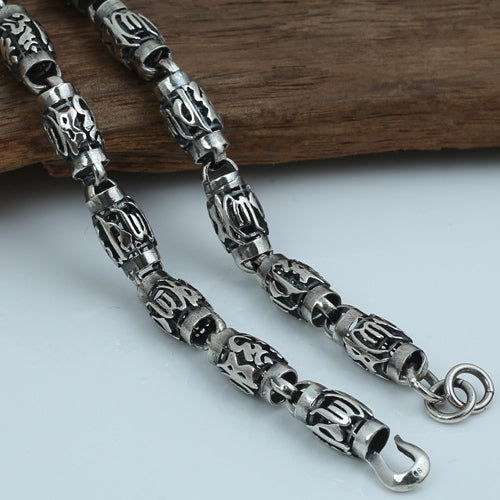 Heavy Solid 925 Sterling Silver Cylinder Lection Chain Necklace 8mm 20"-26"