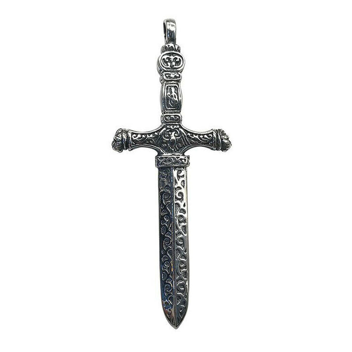Men’s Real Solid 925 Sterling Silver Pendants Sword Cross Fashion Carved