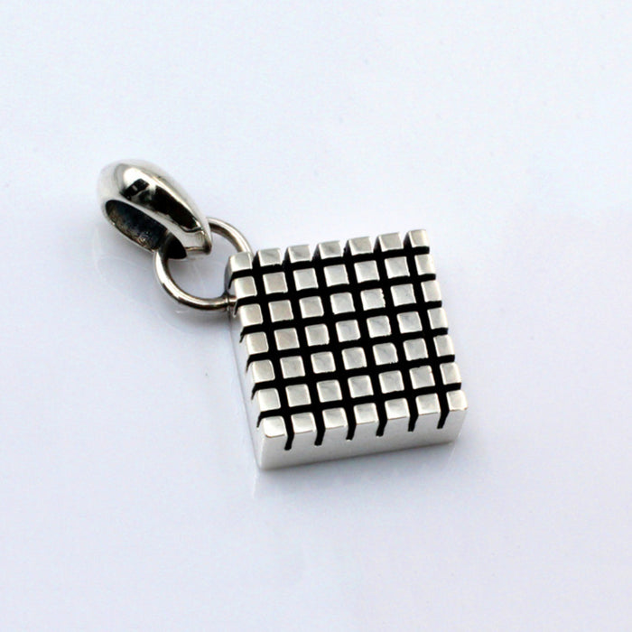 Men's Women's Real Solid 925 Sterling Silver Pendants Square Rubik's Cube