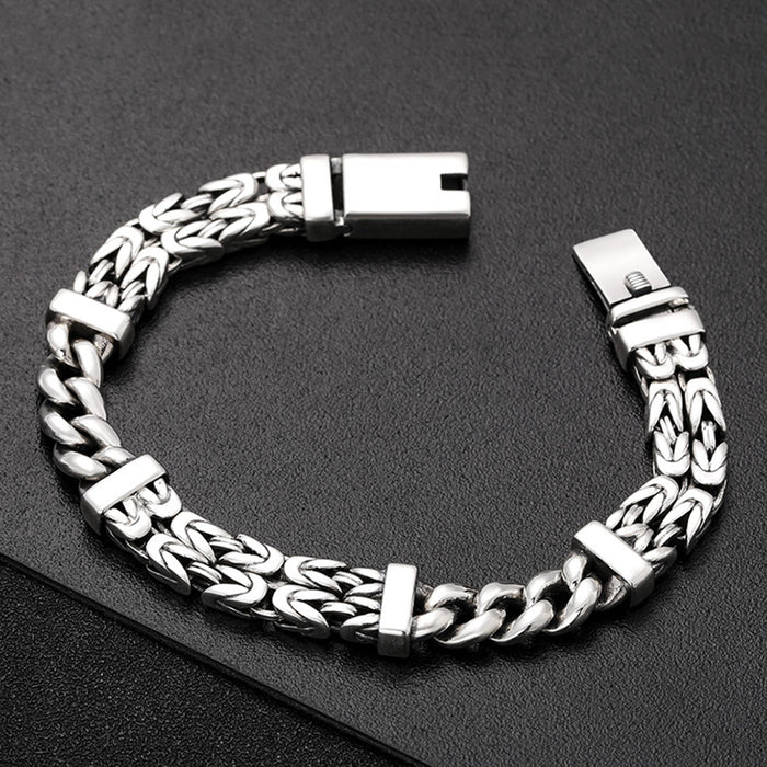 Men's Real Solid 925 Sterling Silver Bracelets Cuban Link Chain Jewelry 7.9"