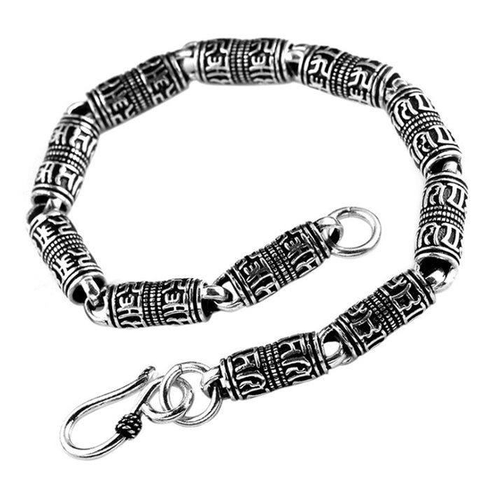 Real Solid 925 Sterling Silver Bracelets Link Chain Buddha Lection Jewelry 7.5" - 8.9"