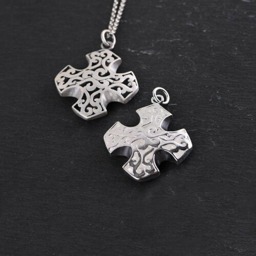 Real 990 Sterling Silver Pendants Cross Hollow out Jewelry