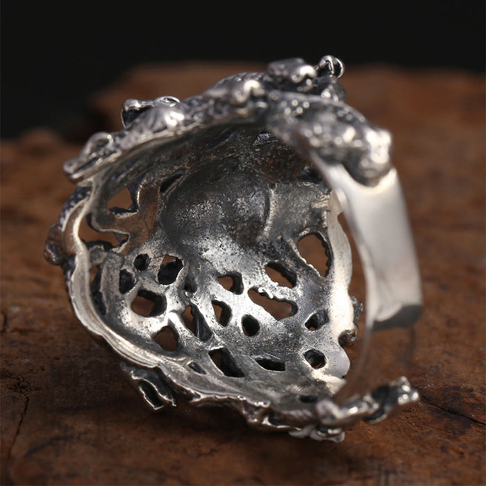 Real Solid 925 Sterling Silver Ring Snakes Medusa Myth Gothic Jewelry Size 8 9 10 11