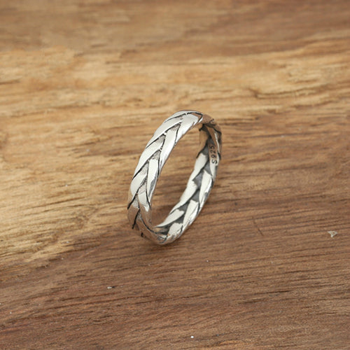 Real Solid 925 Sterling Silver Ring Braided Twisted Punk Jewelry Size 5 6 7 8 9 10