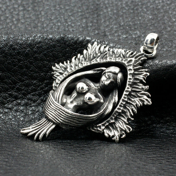 Men's Women's Real Solid 925 Sterling Silver Pendants Mermaid Goddess Fashion