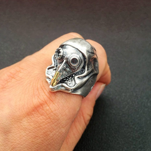 Real Solid 925 Sterling Silver Ring Machinist Skulls Punk Jewelry Open Size 8 9 10 11 12