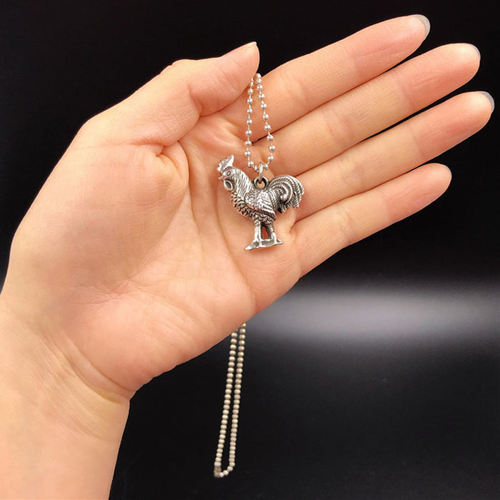 Men's Women's Real Solid 925 Sterling Silver Pendants Animal Cock Jewelry