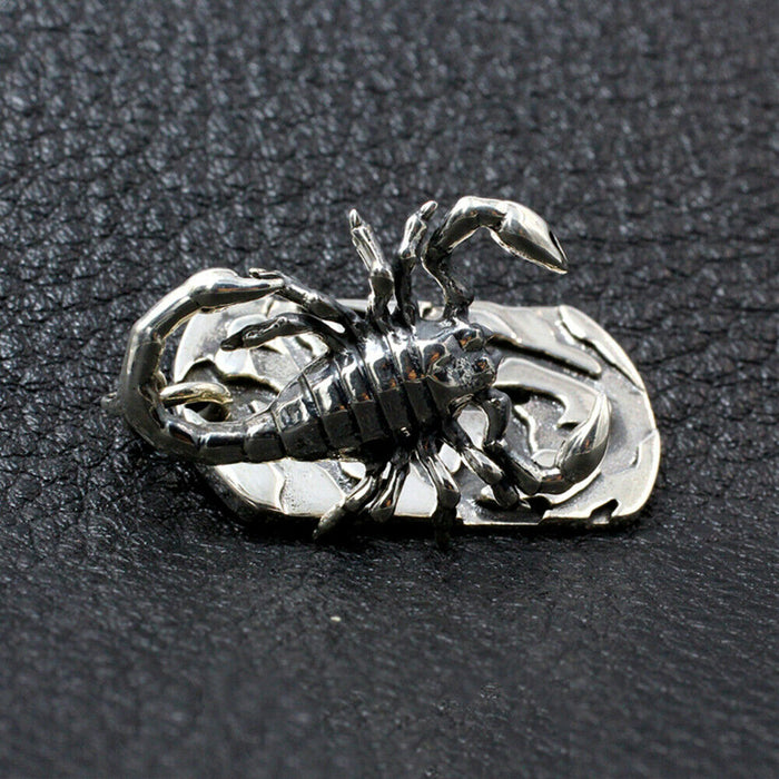 Men's Real Solid 925 Sterling Silver Pendants Scorpion Rock Jewelry