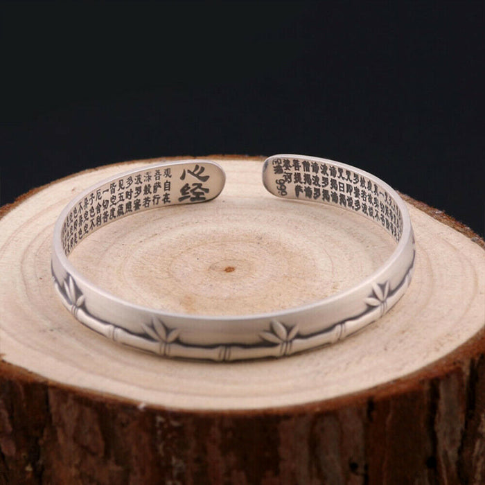 Real Solid 999 Sterling Pure Silver Cuff Bracelet Bangle Bamboo Lection Fashion Jewelry