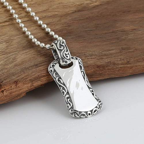 Real Solid 925 Sterling Silver Pendant Dog Tag Jewelry