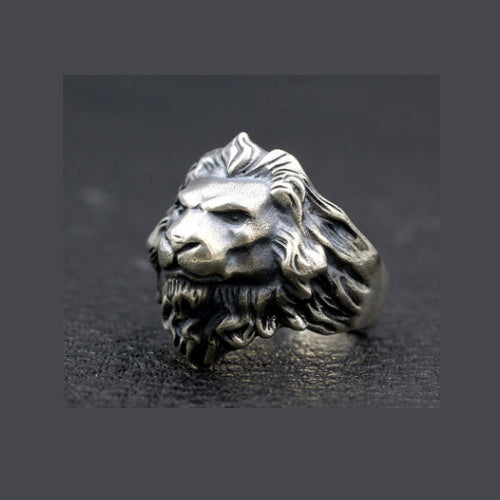 Real Solid 925 Sterling Silver Ring Animals Lion King Punk Jewelry Size 8 9 10 11