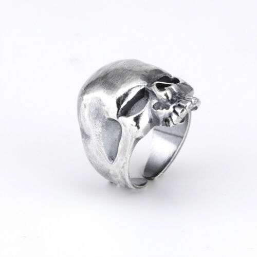 Real Solid 925 Sterling Silver Rings Skeletons Skulls Punk Jewelry Open Size 7-10