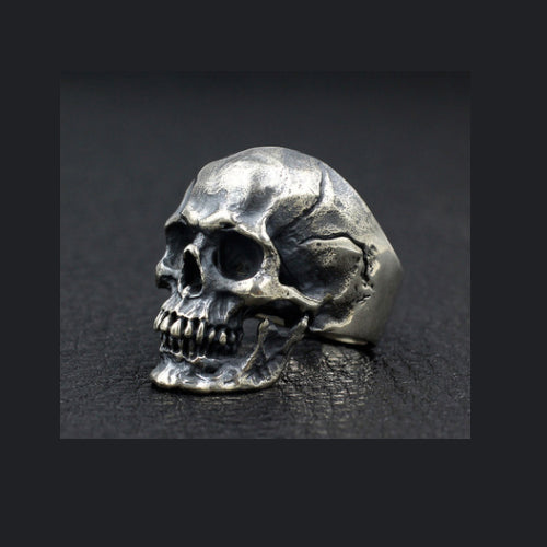 Real Solid 925 Sterling Silver Ring Skeletons Skulls Gothic Punk Jewelry Size 7 8 9 10 11