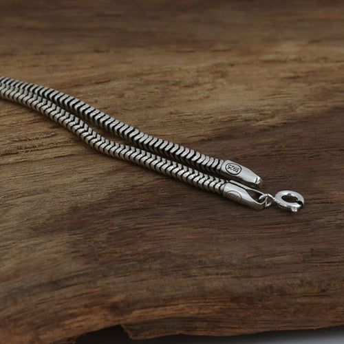 Real Solid 925 Sterling Silver Necklace Jakotsu Snake Bones Chain 18" - 26"