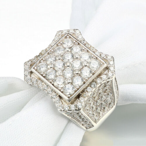 Real Solid 925 Sterling Silver Rings Square AAA Cubic Zirconia Fashion Elegance Jewelry Size 9