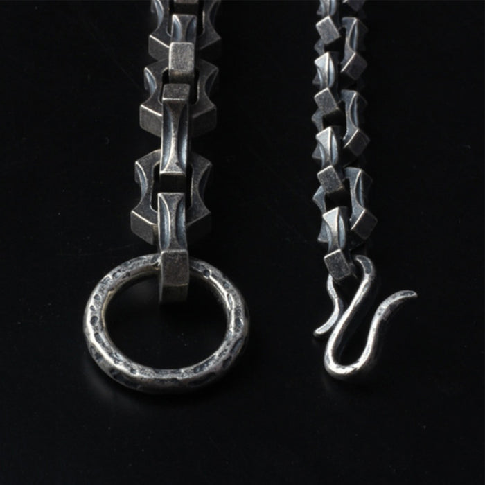 Men's Real Solid 925 Sterling Silver Bracelet Link Dragon Bone Punk Jewelry 7.5" 8.3"