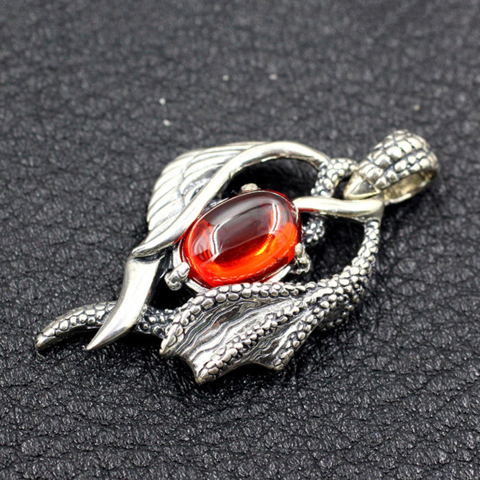 Men's Women's Real Solid 925 Sterling Silver Pendants Ruby Fashion Jewelry Wing