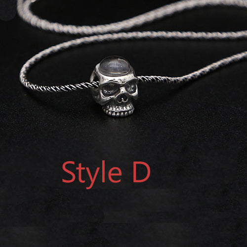 Real Solid 925 Sterling Silver Pendant Skull Hip Hop Hippie